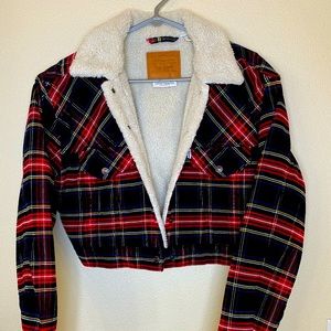 Levi’s Premium Plaid Corduroy cropped jacket